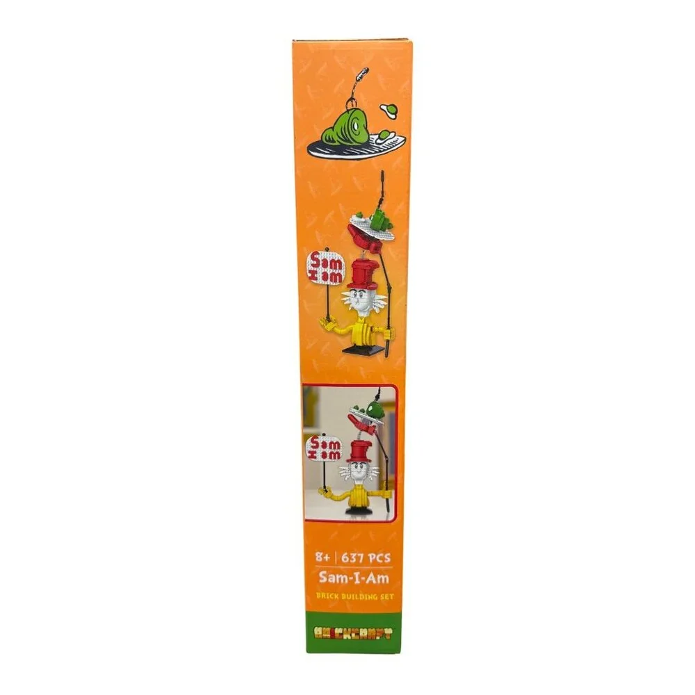 Dr Seuss Green Eggs And Ham Sam-I-Am Brick Building Set 637 Pcs 17 Inches Tall
